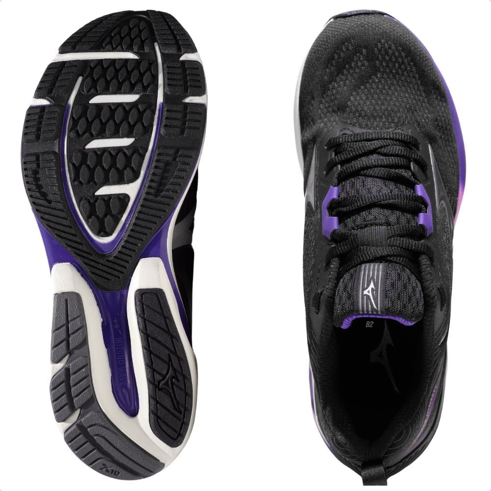 Tênis Mizuno Wave Dynasty 7 Feminino Preto/Roxo 6