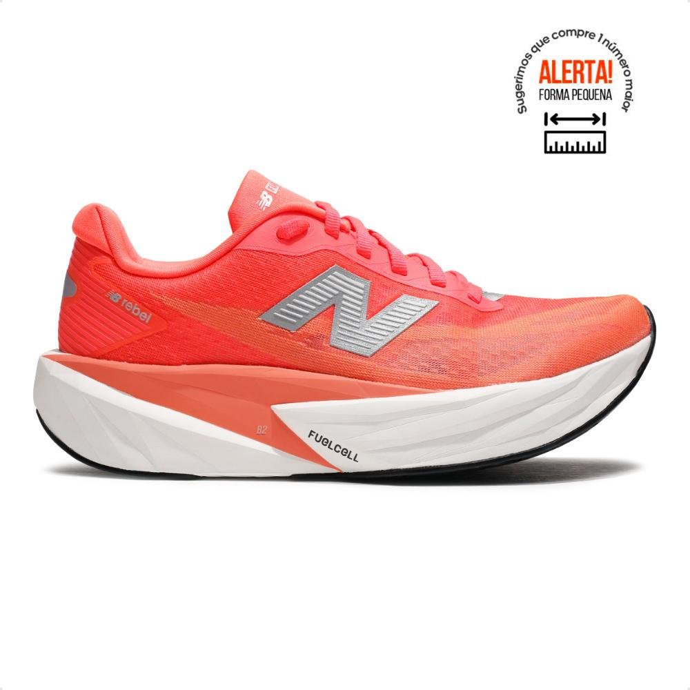 スパイク・シューズ new balance fuelcell rebel v5 Tenis New Balance Fuelcell Rebel V5 Feminino Vermelho/Laranja