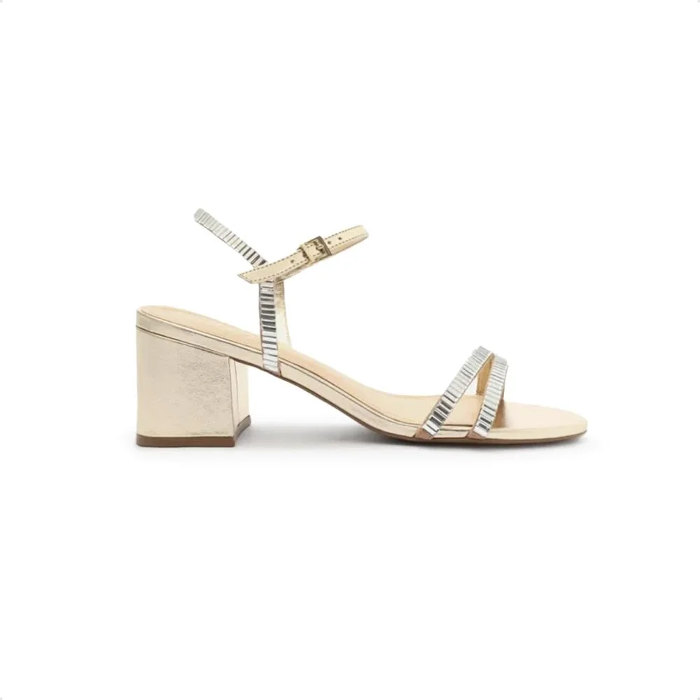 Sandália Arezzo Salto Bloco Pedraria Special Occasion