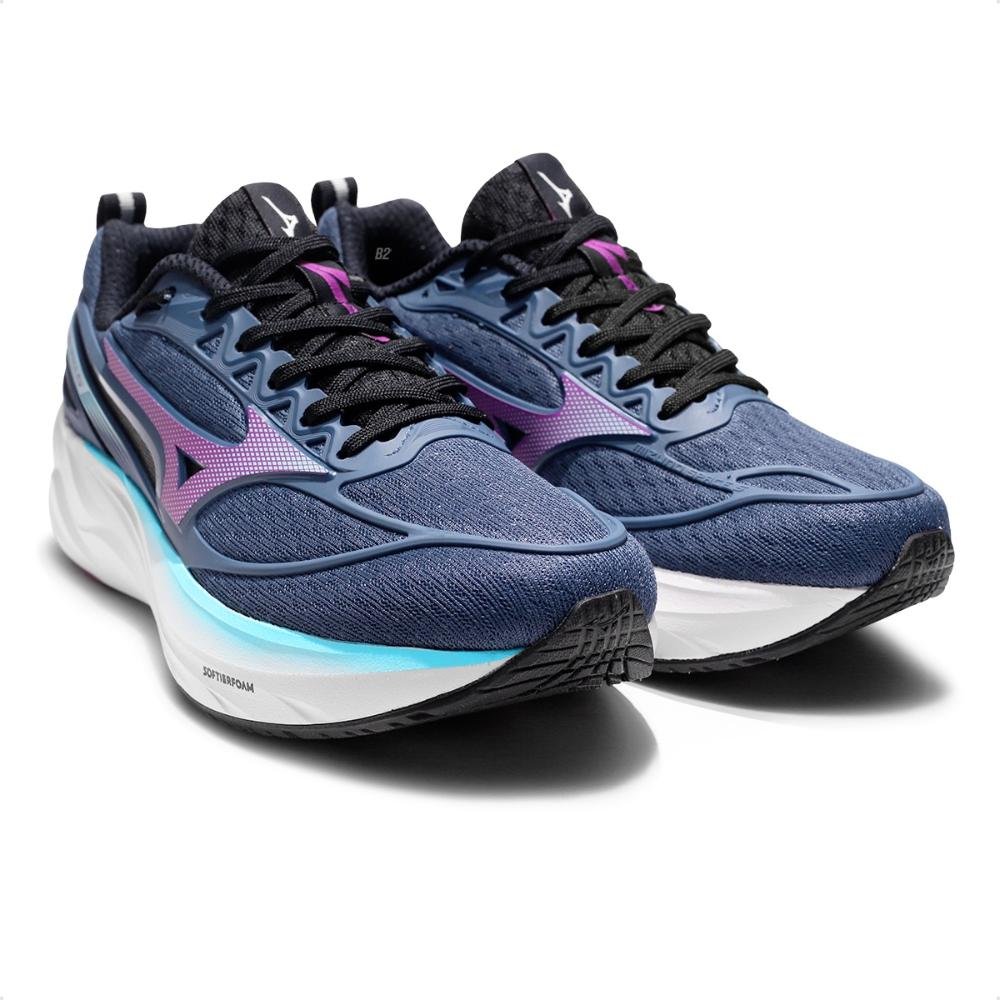 Tênis Mizuno Space 5 Feminino Azul Marinho/Lilás