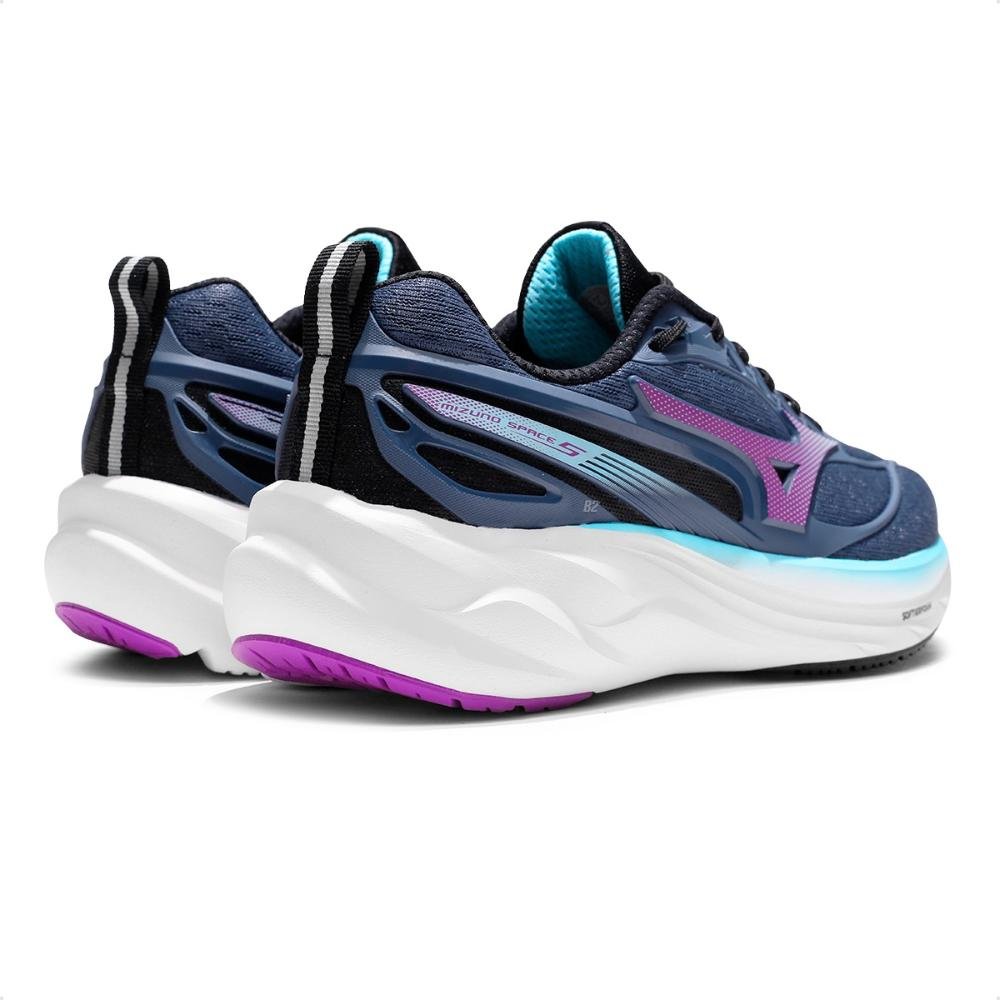 Tênis Mizuno Space 5 Feminino Azul Marinho/Lilás