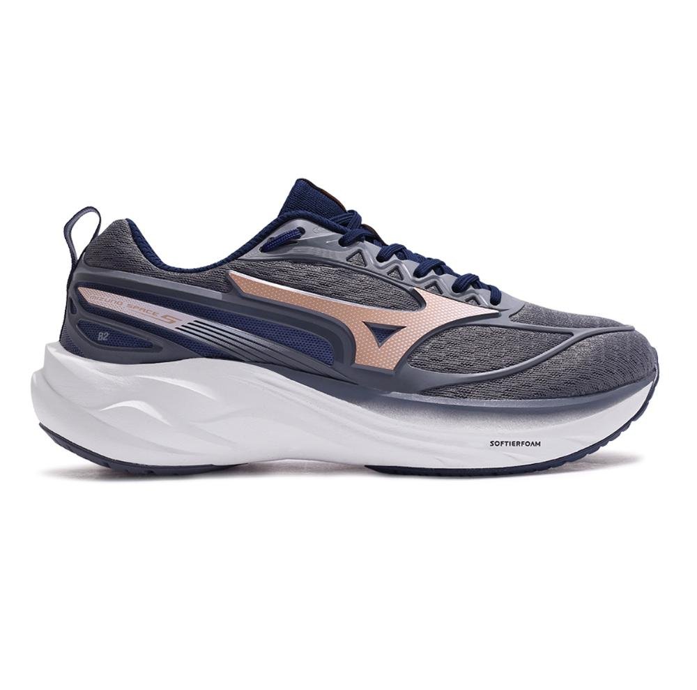 Tênis Mizuno Space 5 Feminino Azul Marinho/Lilás