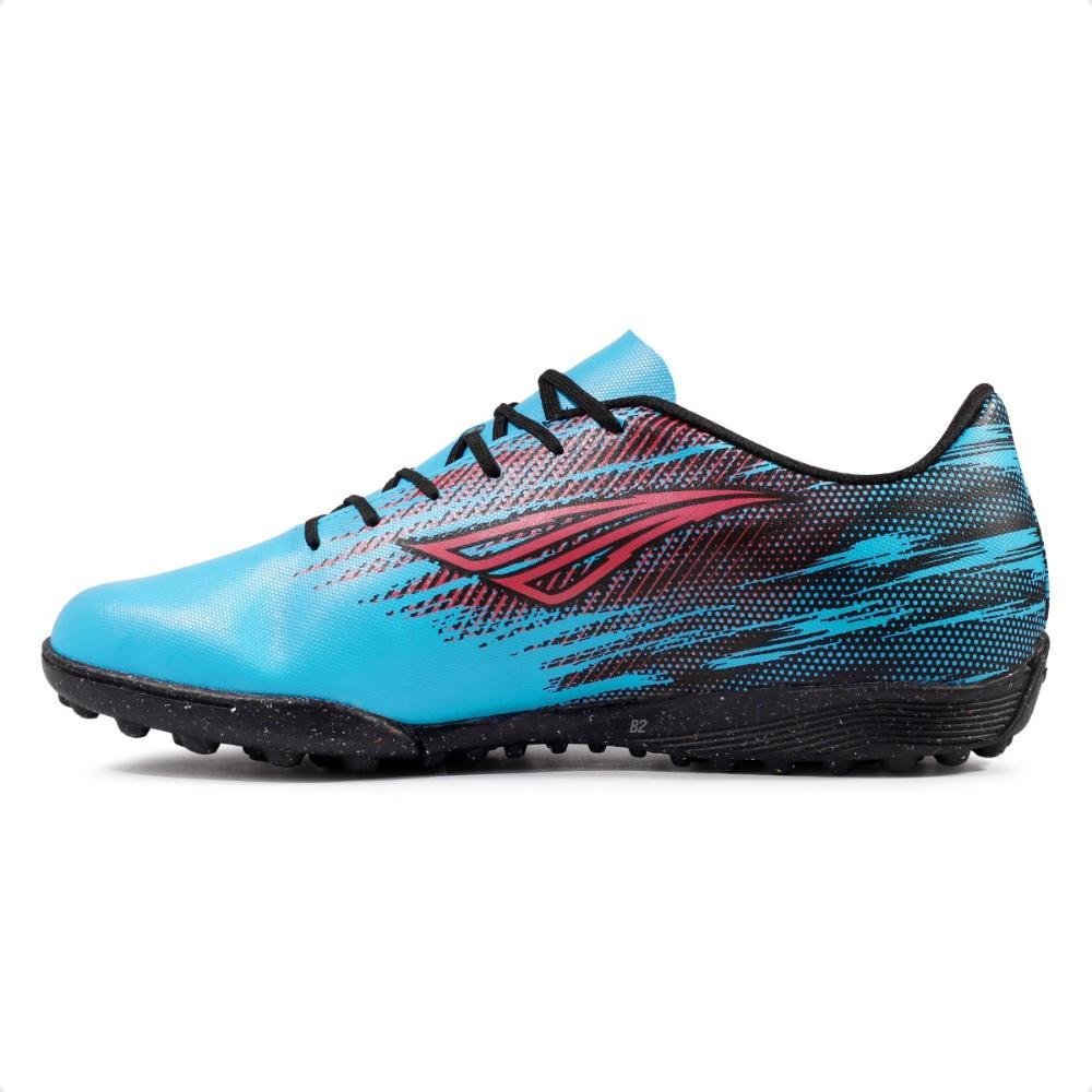 Chuteira Society Penalty Tornado Masculina Azul/Coral 2