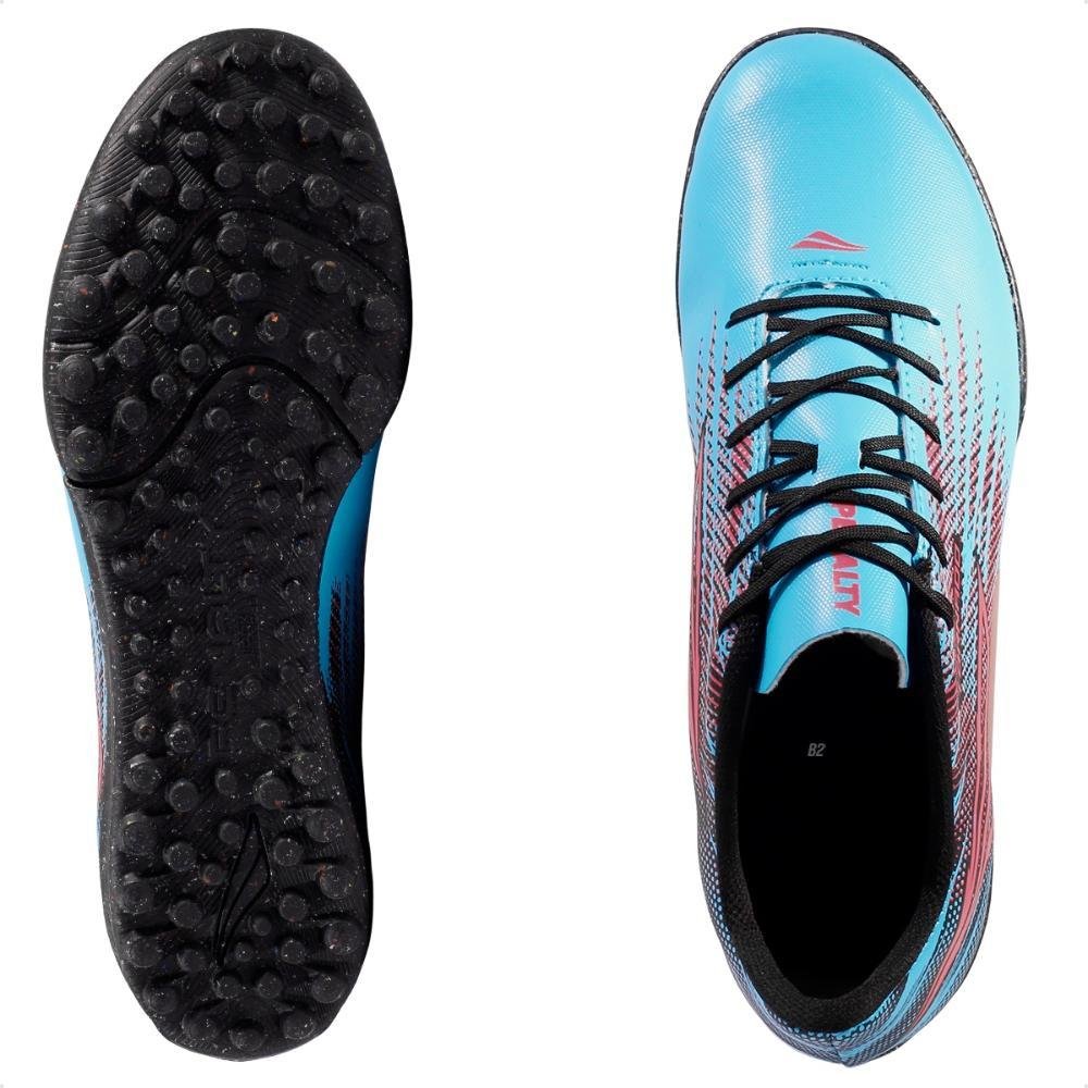 Chuteira Society Penalty Tornado Masculina Azul/Coral 6