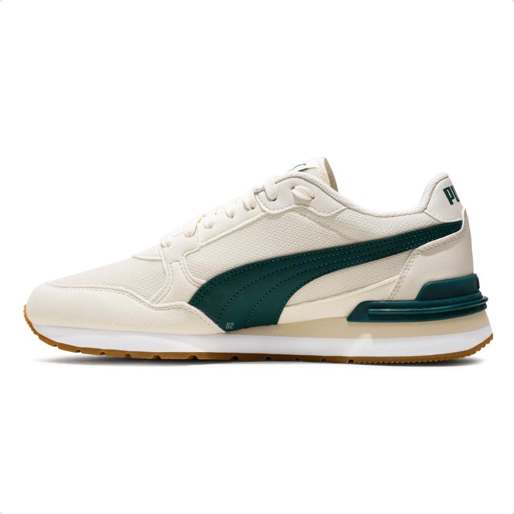 Tênis Puma  St Runner V4 L Masculino Bege/Verde 2