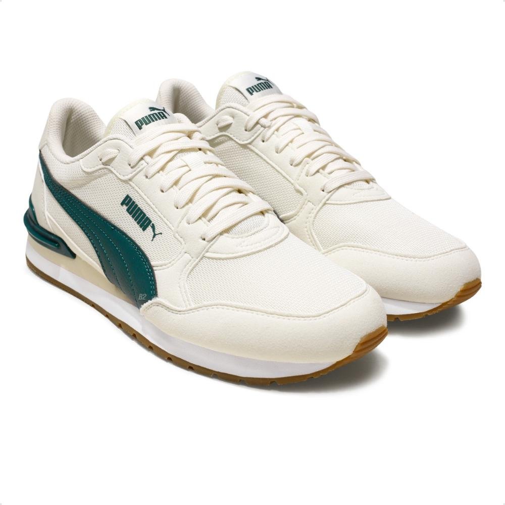 Tênis Puma  St Runner V4 L Masculino Bege/Verde 3