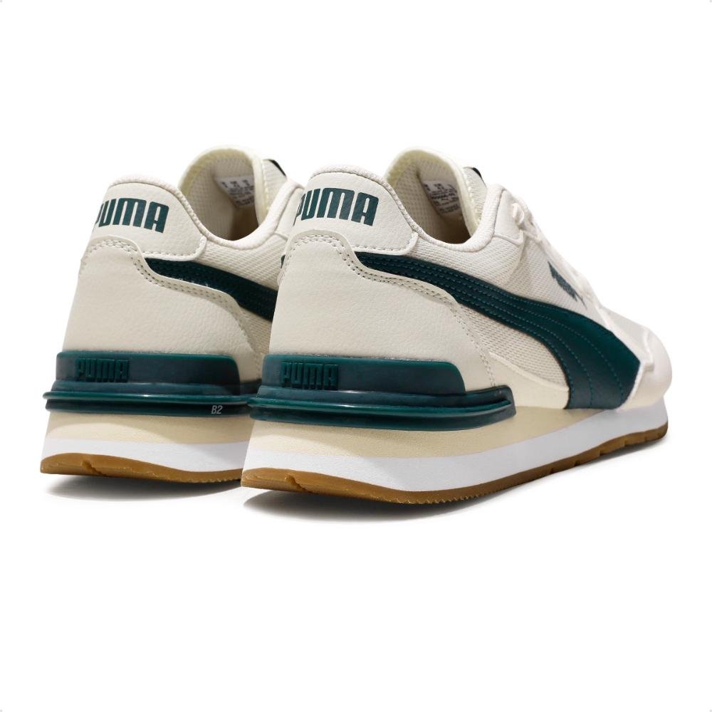 Tênis Puma  St Runner V4 L Masculino Bege/Verde 5
