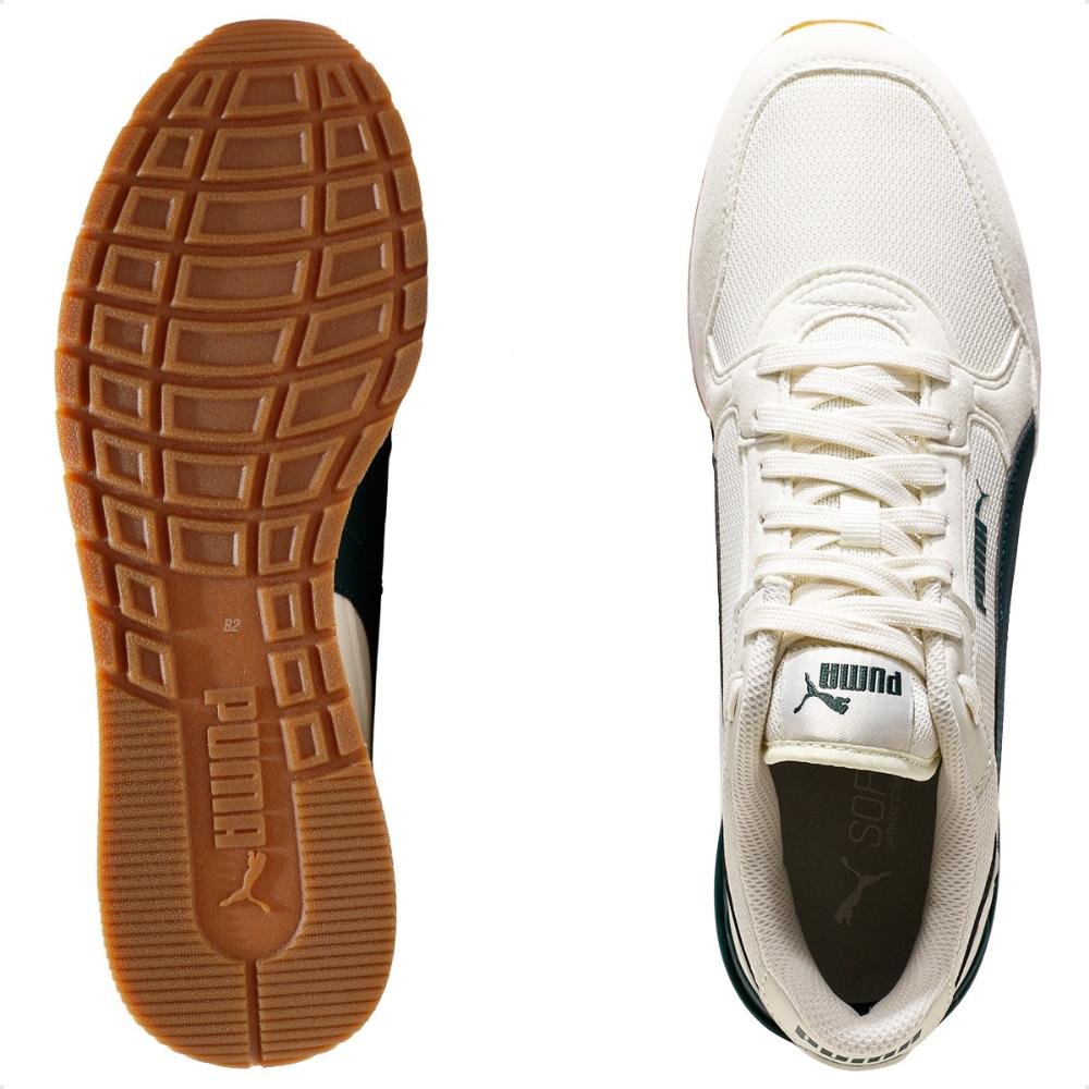 Tênis Puma  St Runner V4 L Masculino Bege/Verde 6