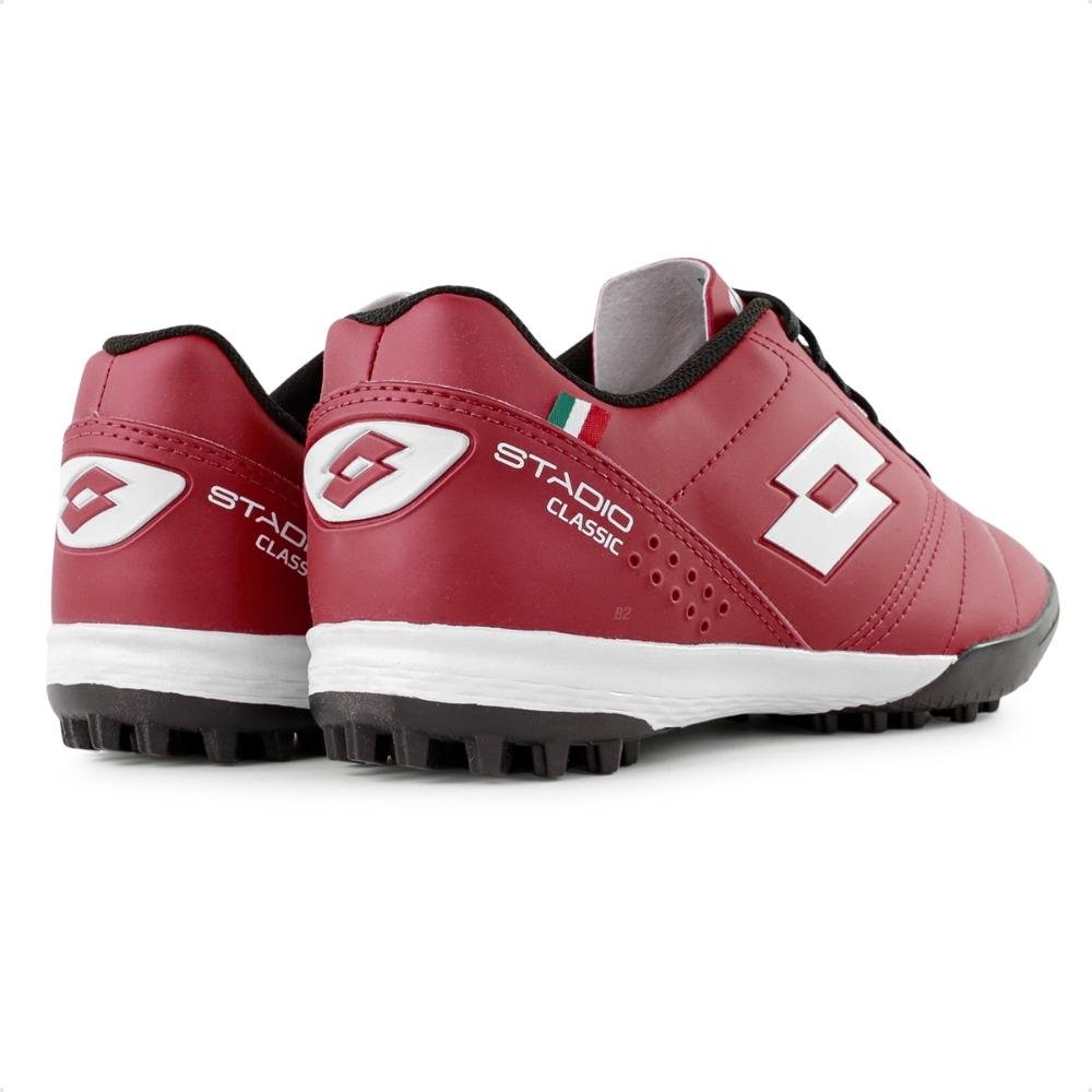 Chuteira Society Lotto Stadio Classic B700 Masculina Vinho/Branco 5