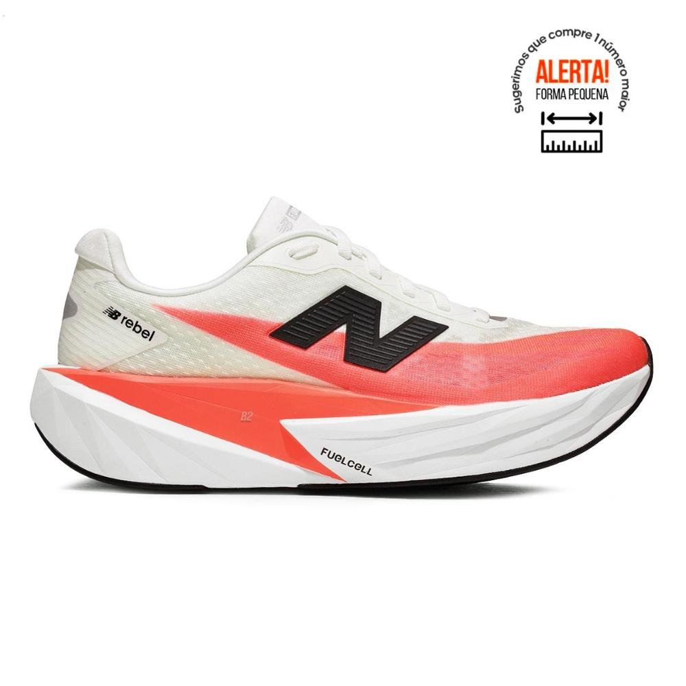 Tenis New Balance Fuelcell Rebel V5 Masculino Branco/Coral 2