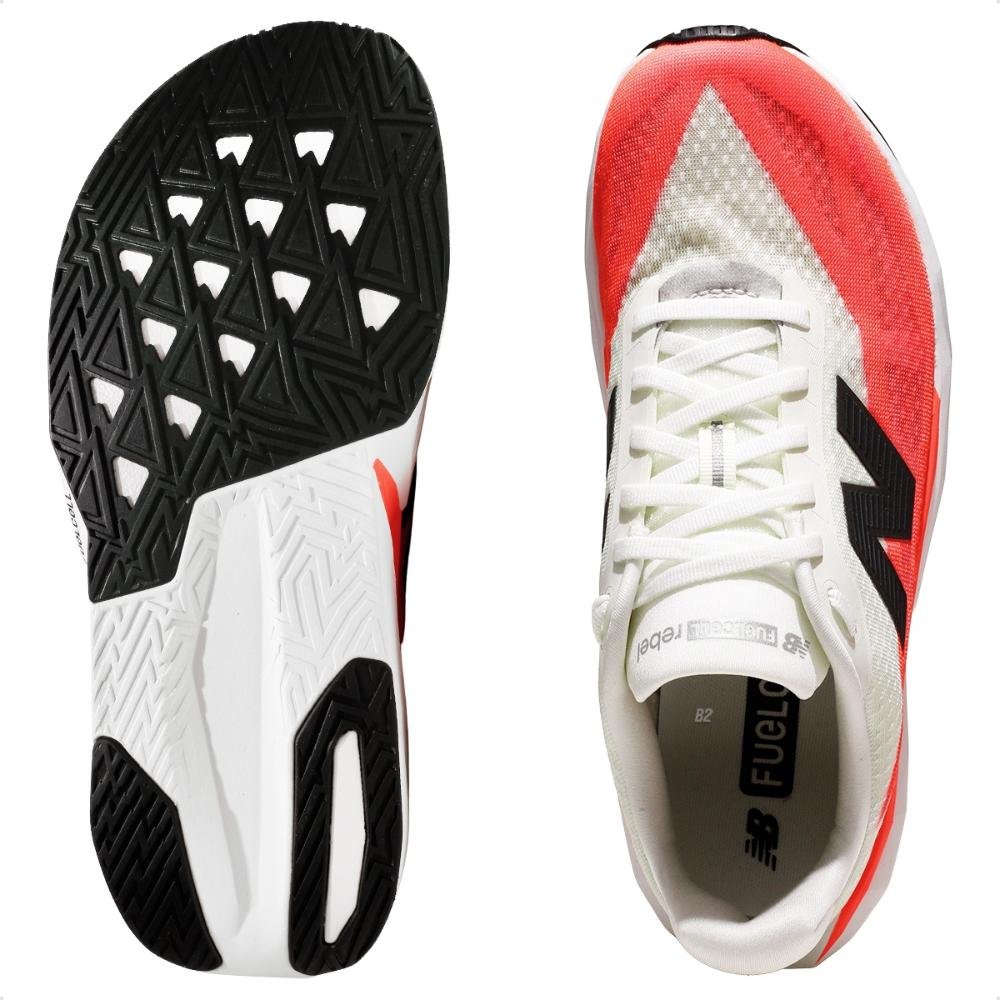 Tenis New Balance Fuelcell Rebel V5 Masculino Branco/Coral 7