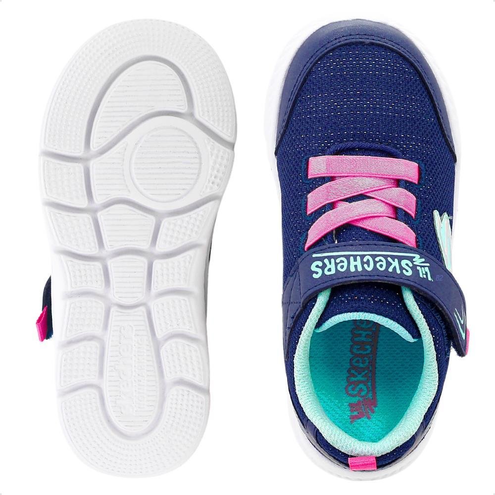 Tênis Skechers Comfy Flex 2.0 Infantil Azul Marinho/Rosa 5