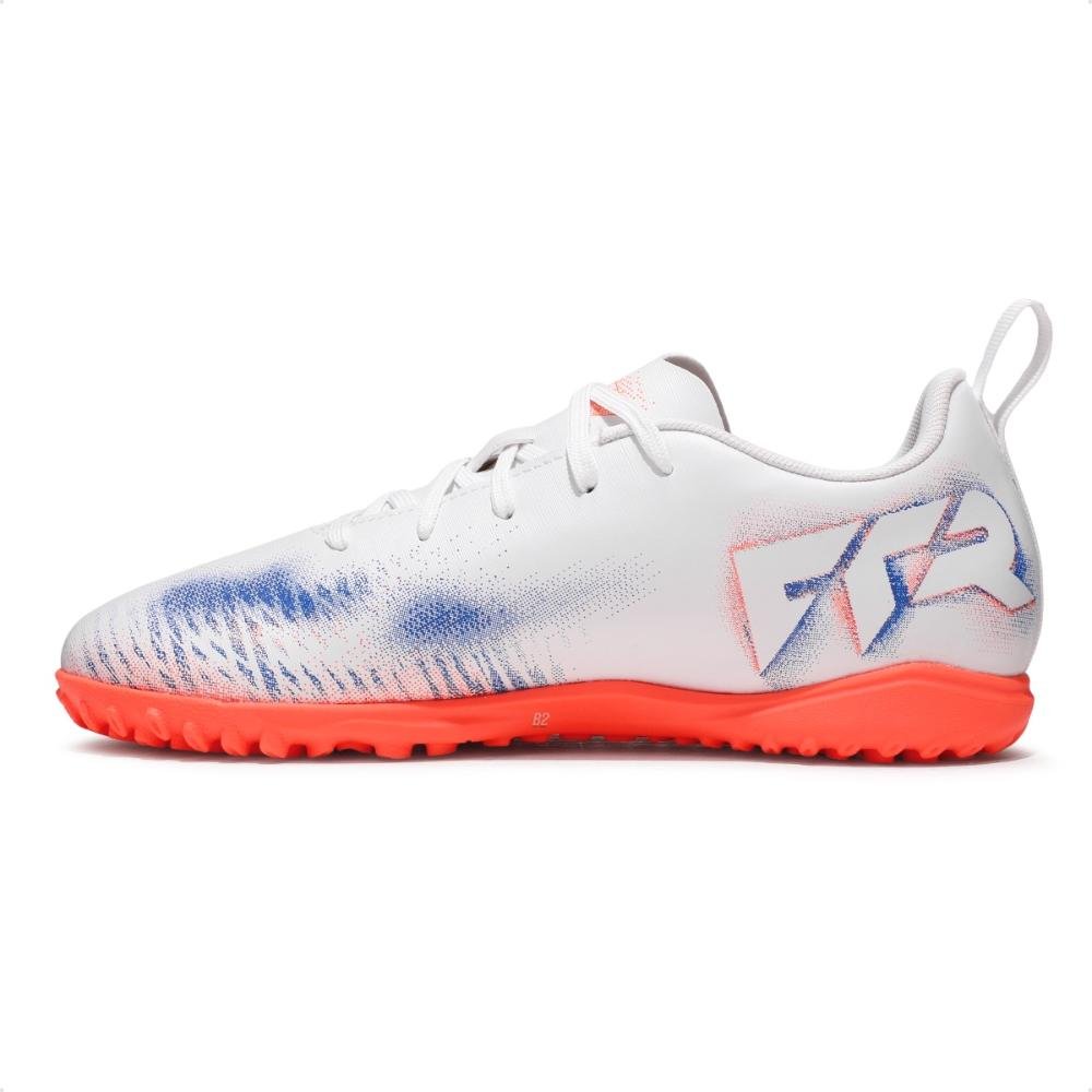 Chuteira Society Puma Future 8 Play TT Juvenil Branco/Coral 2