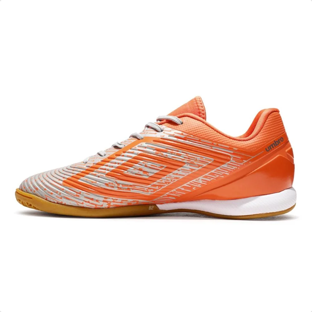 Chuteira Futsal Umbro Gravity Masculino Cinza/Laranja 2