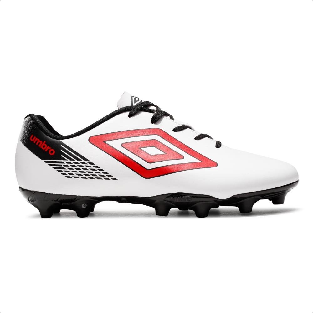 Chuteira Campo Umbro On Masculino  Branco/Vermelho 1
