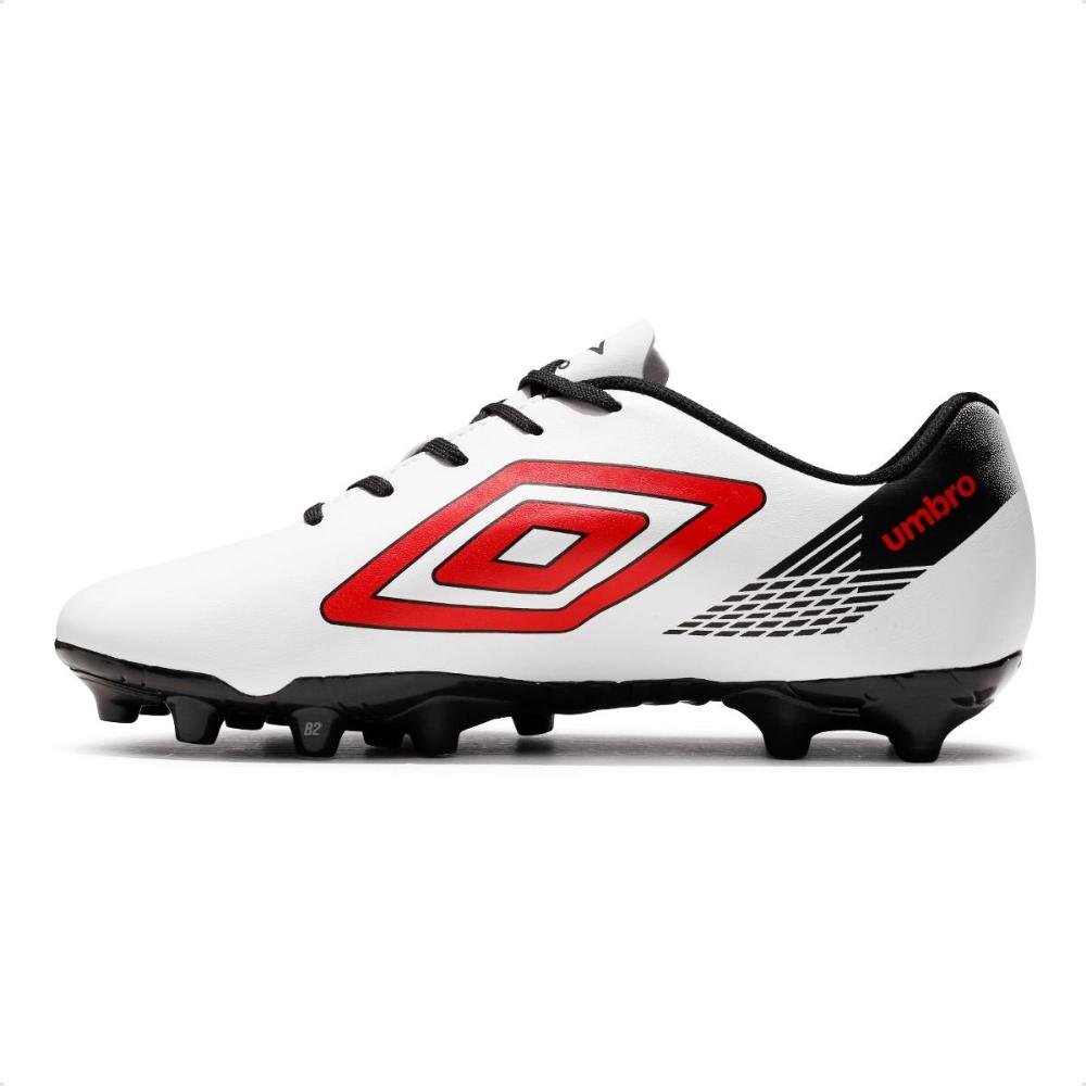 Chuteira Campo Umbro On Masculino  Branco/Vermelho 2