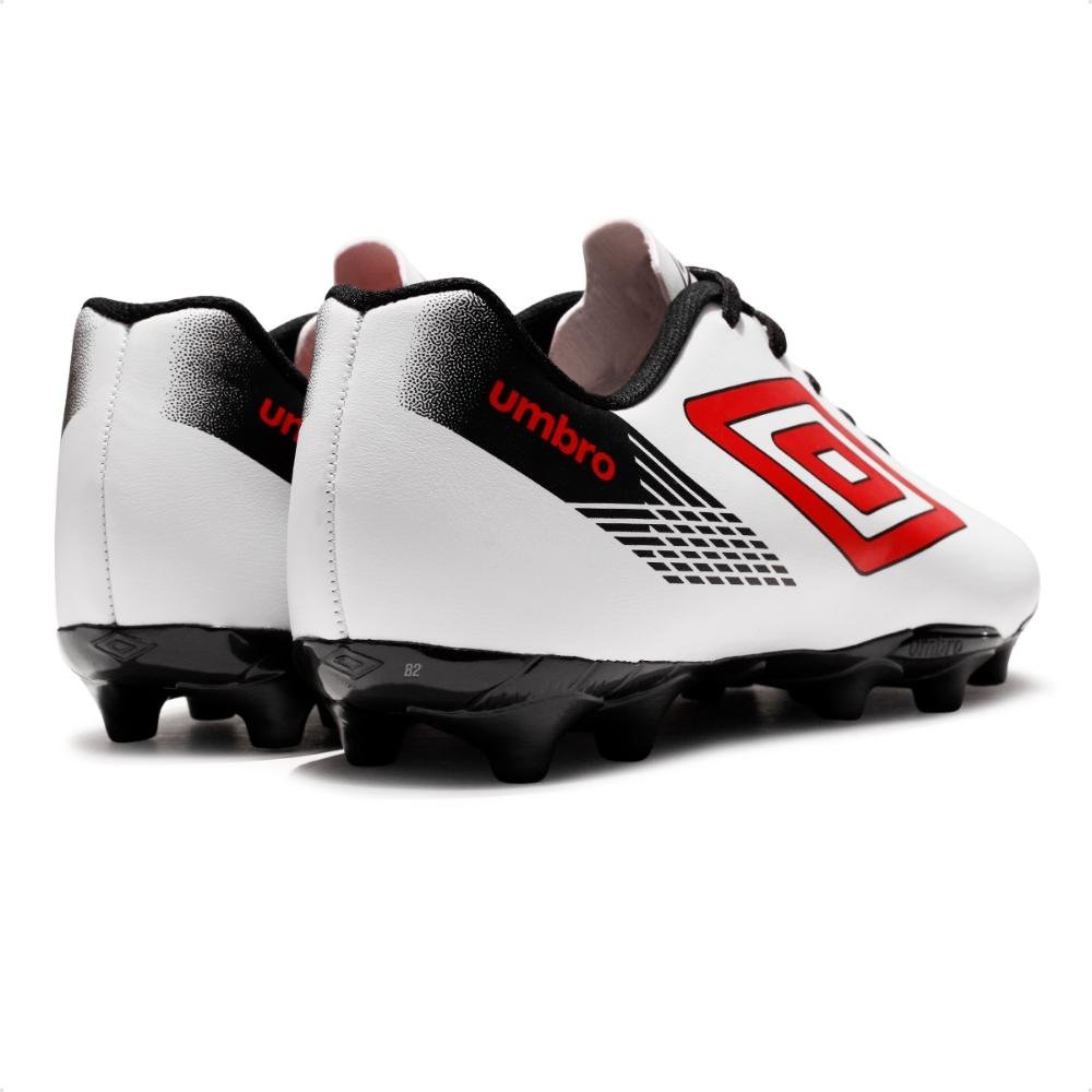 Chuteira Campo Umbro On Masculino  Branco/Vermelho 5