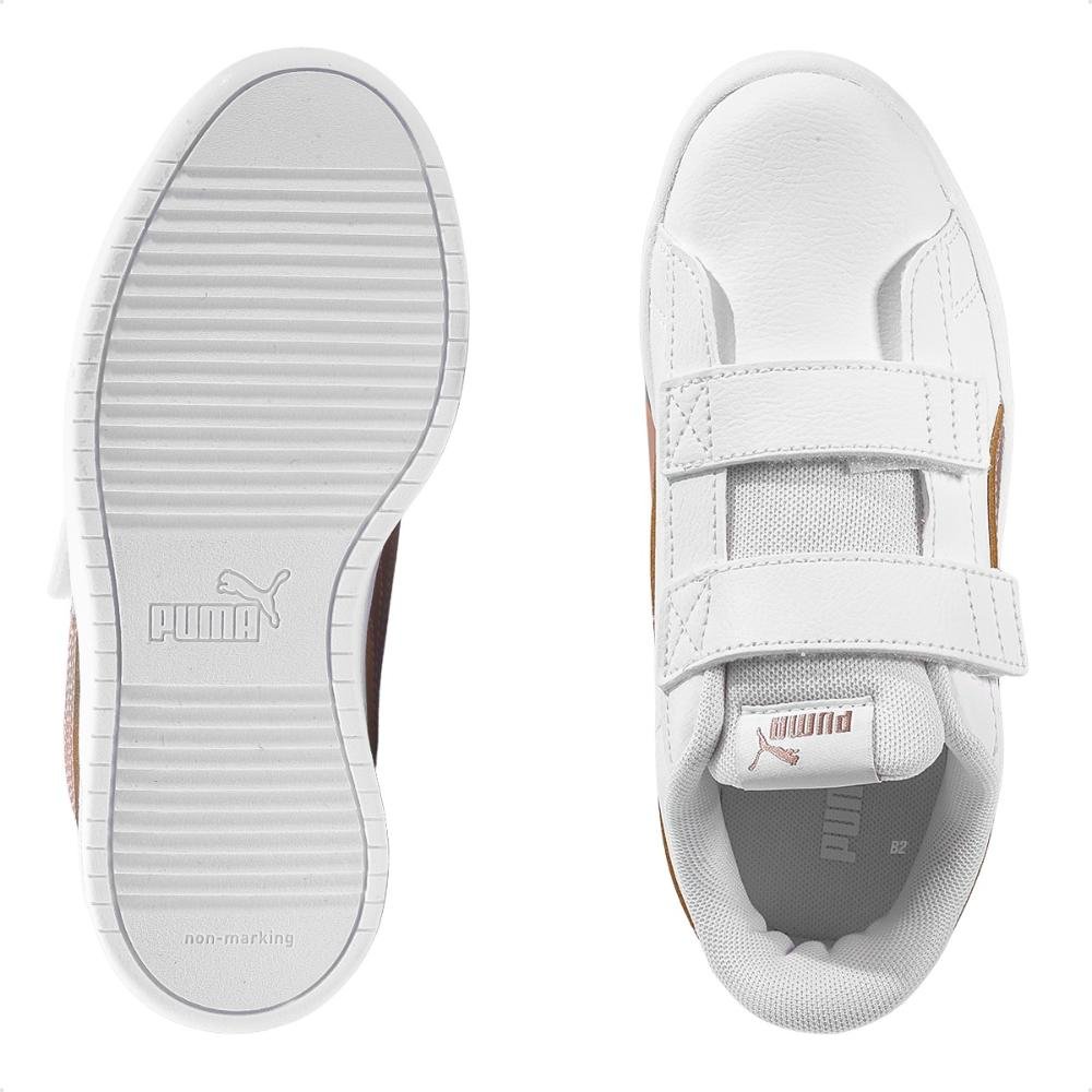 Tênis Puma Rickie Classic V Infantil Branco/Rosê 6