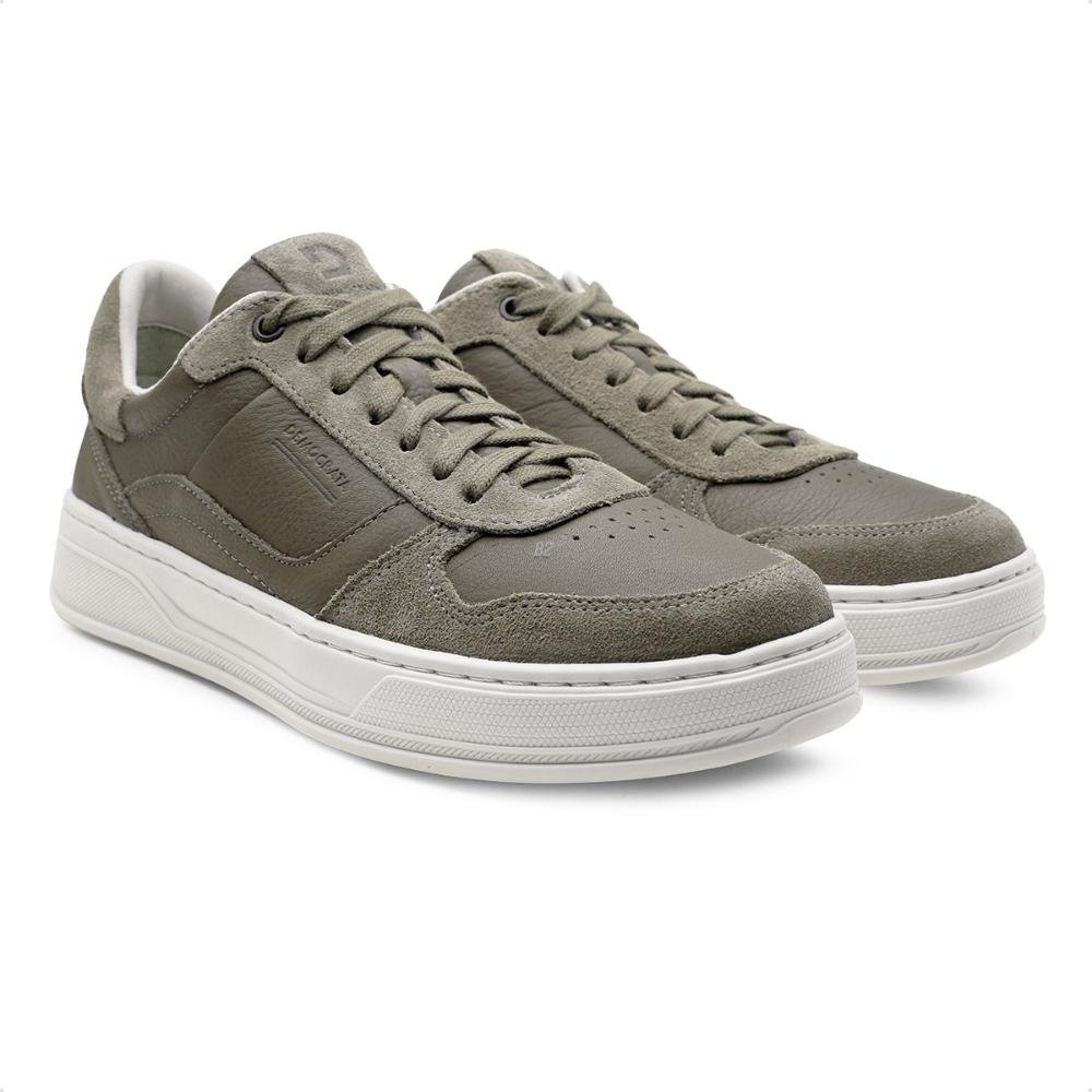 Sapatênis Democrata Casual Denim Bold Masculino Cinza/Branco 3