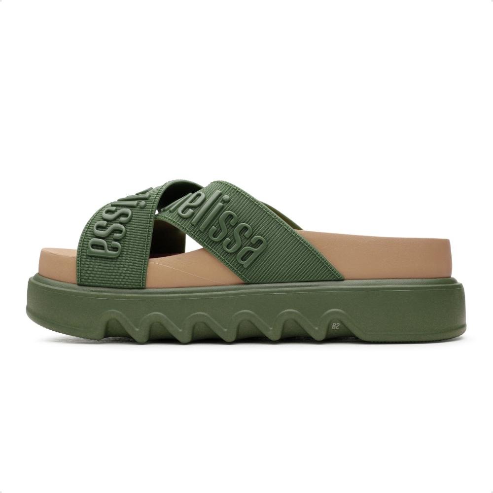 Sandália Melissa Cross M-Lover Platform Feminina Verde/Bege 3