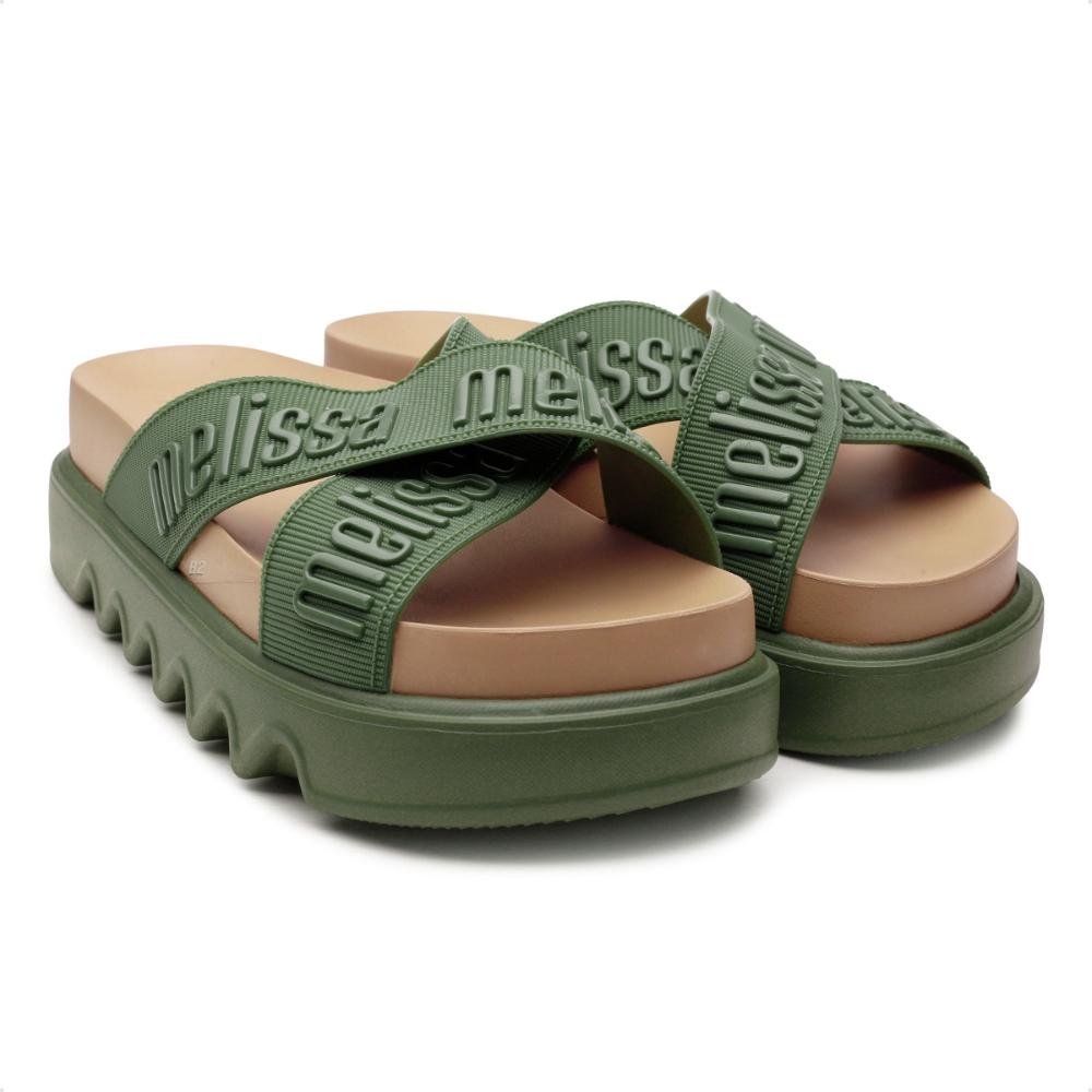 Sandália Melissa Cross M-Lover Platform Feminina Verde/Bege 5