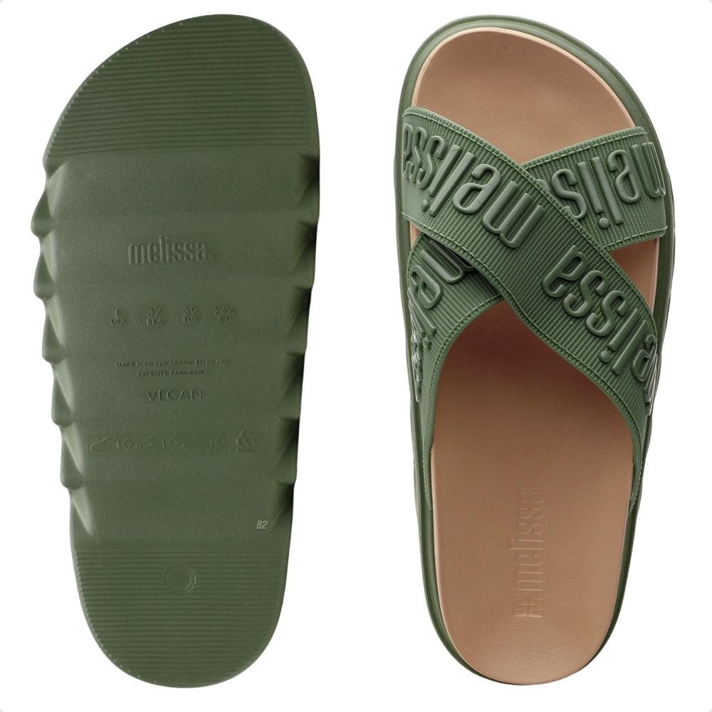 Sandália Melissa Cross M-Lover Platform Feminina Verde/Bege 7