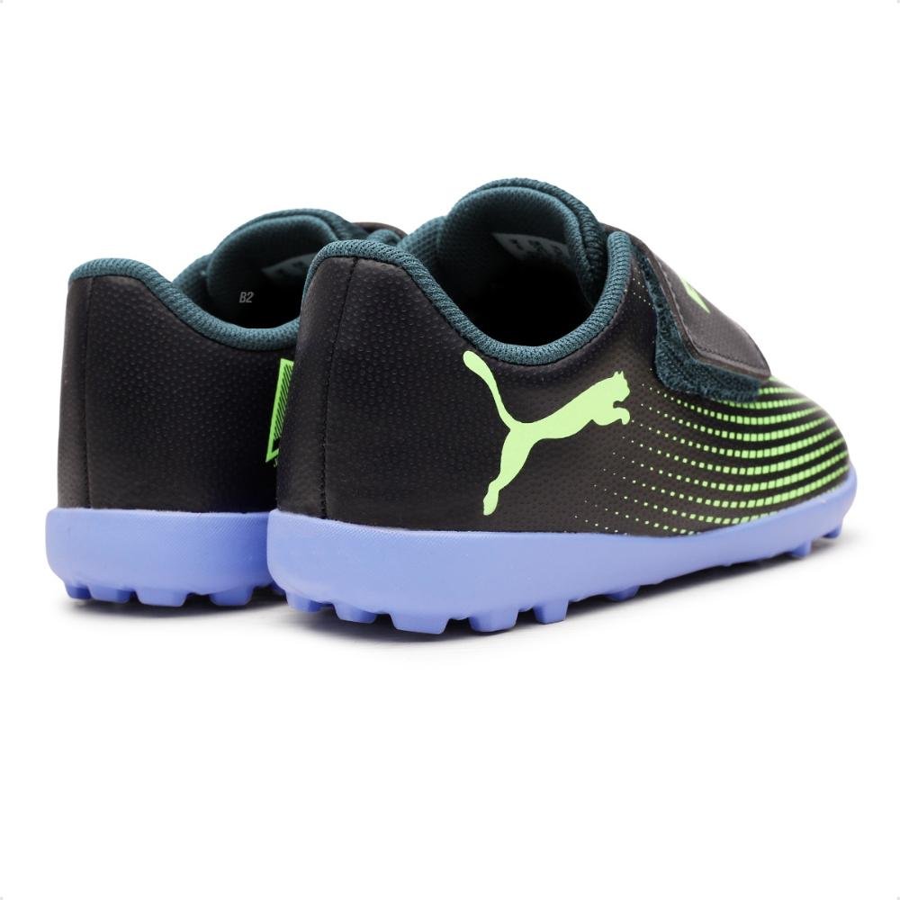 Chuteira Society Puma Future 7 Play TT V Infantil Preto/Verde/Azul 5