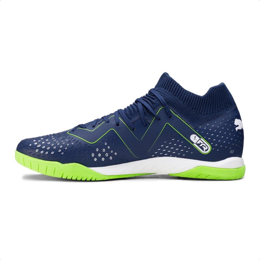 Chuteira Futsal Puma Future Match IT Masculina Azul Escuro/Verde 2