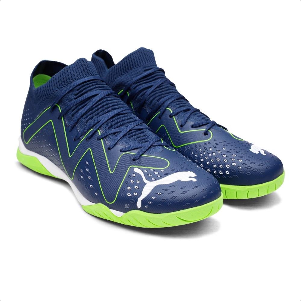 Chuteira Futsal Puma Future Match IT Masculina Azul Escuro/Verde 3