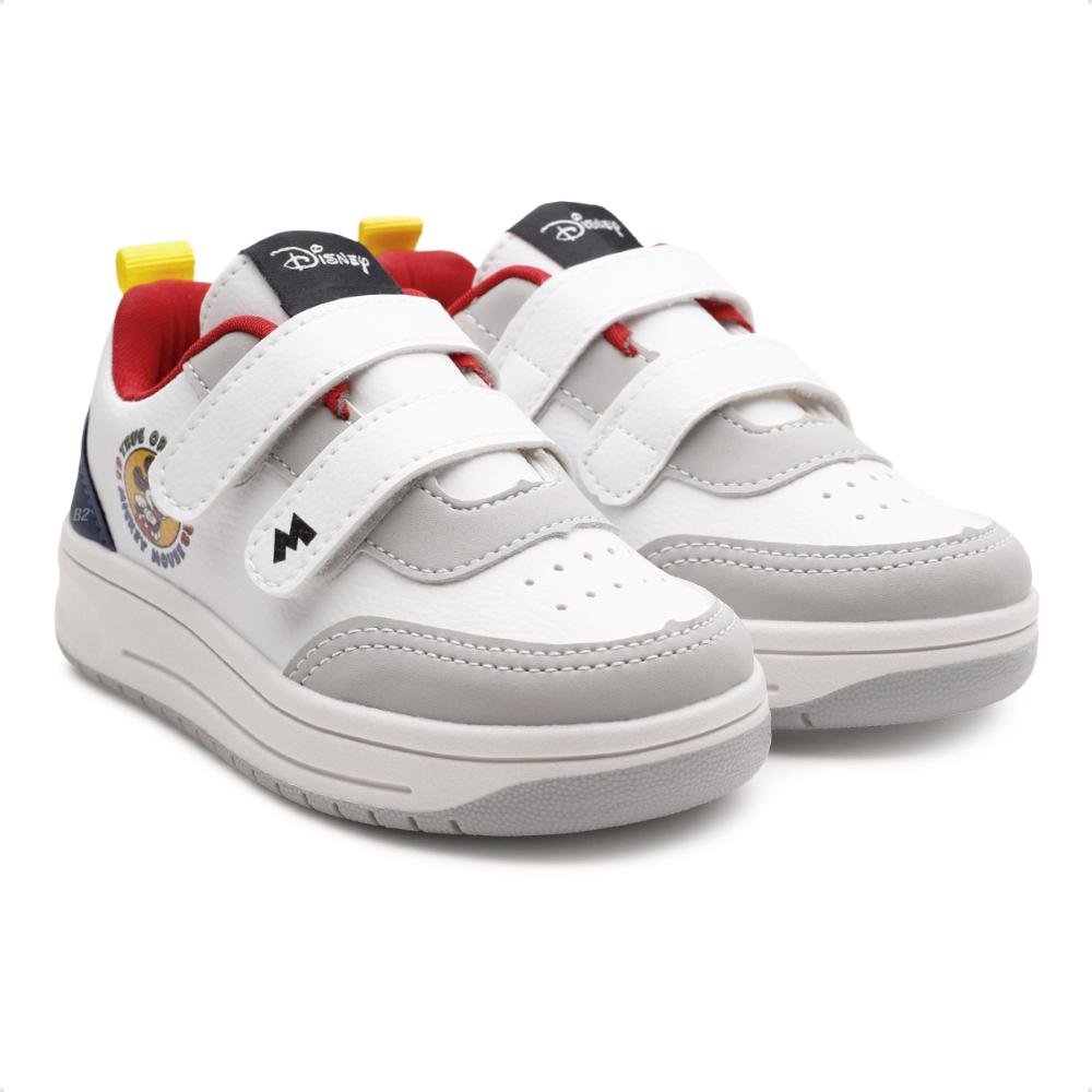 Tênis Disney Mickey Infantil Sem Cadarço Branco/Cinza 3