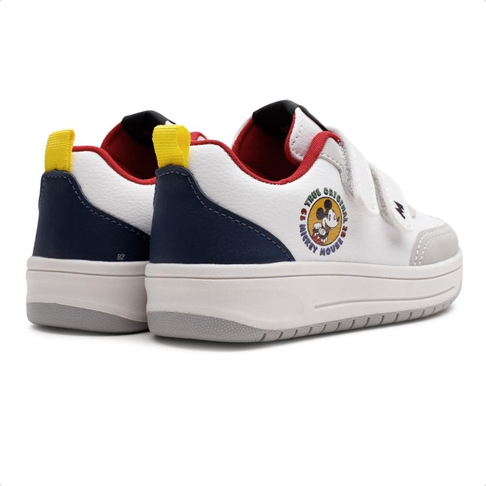 Tênis Disney Mickey Infantil Sem Cadarço Branco/Cinza 5