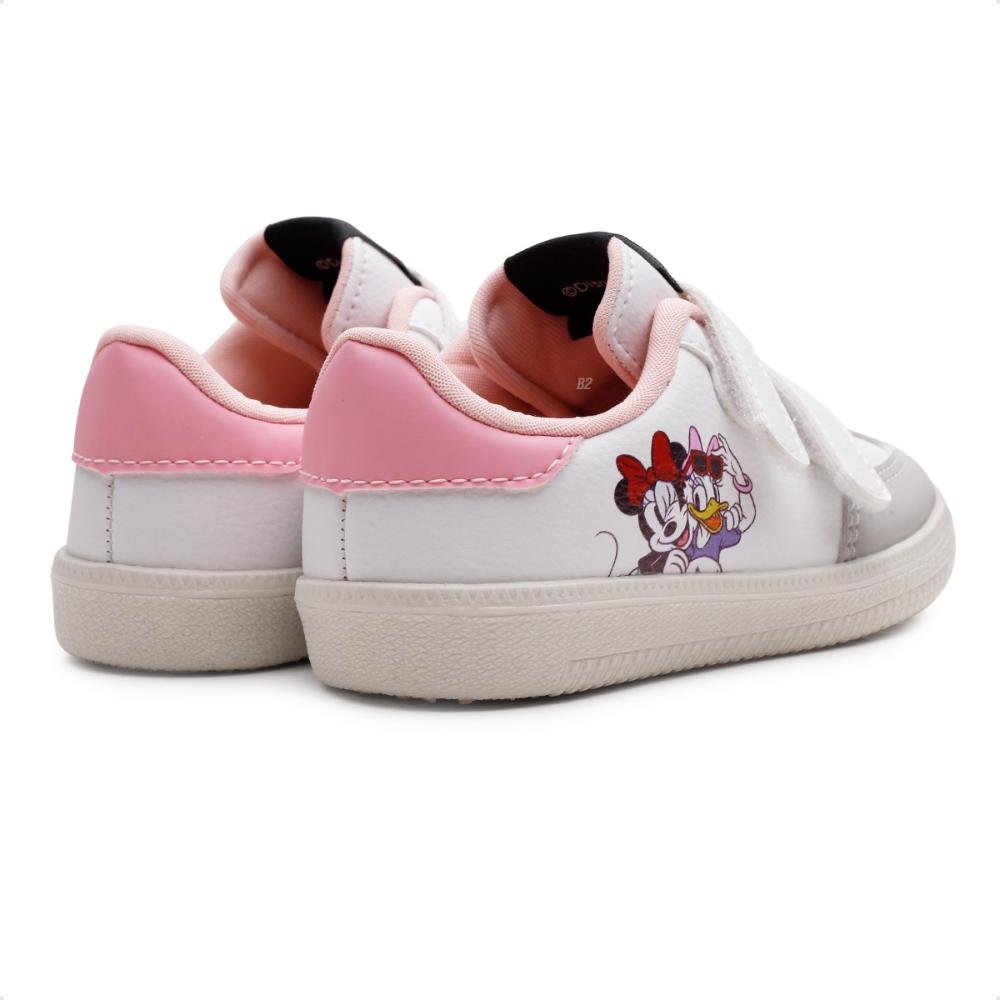 Tênis Disney Casual Minnie Infantil Sem Cadarço Branco/Rosa 5