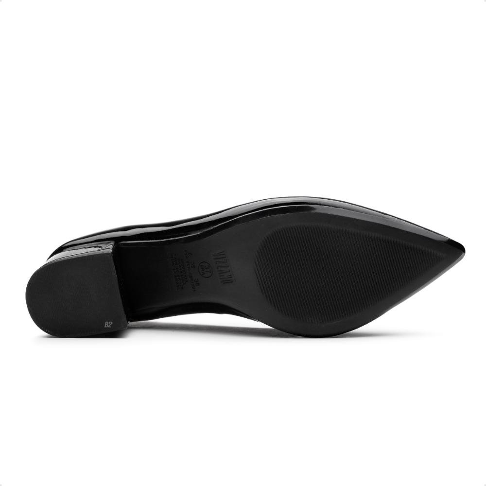 Scarpin Vizzano Salto Médio Bico Fino Verniz Preto 6