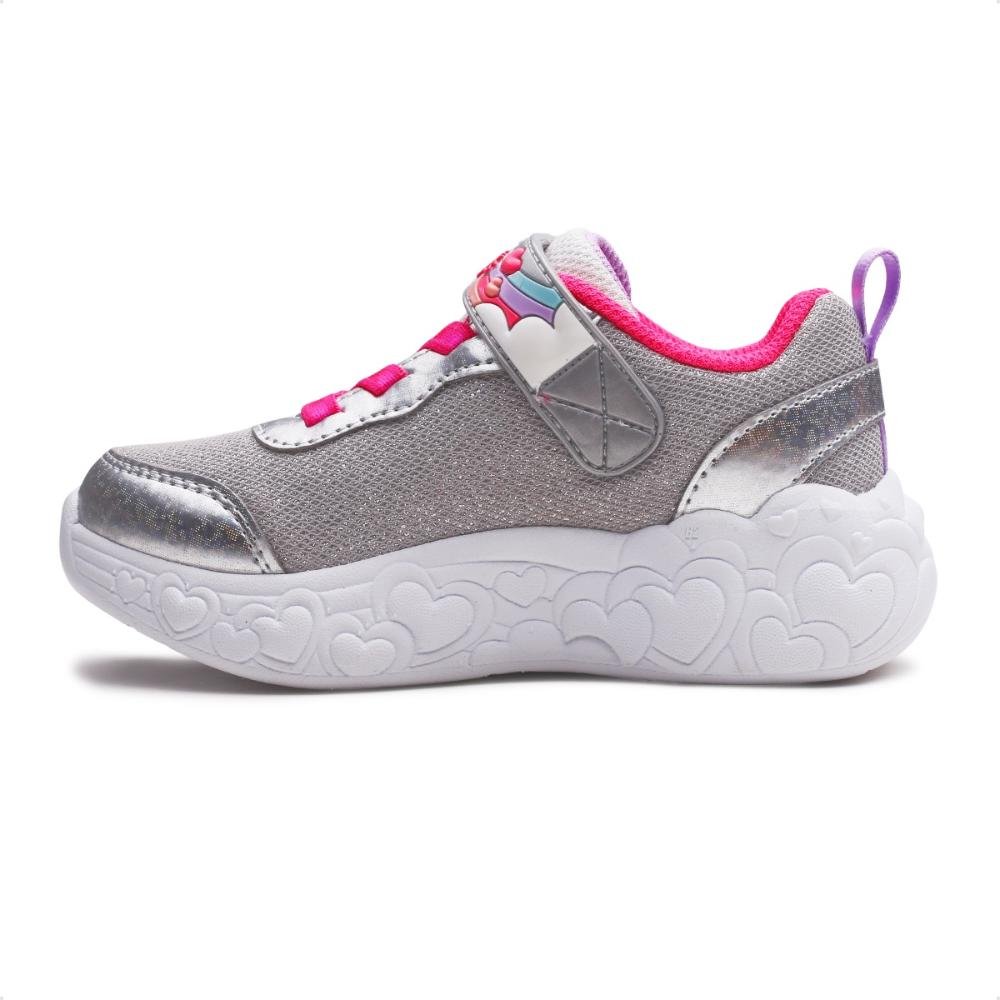 Tênis Skechers Eternal Heart Lights Infantil Prata/Rosa 3