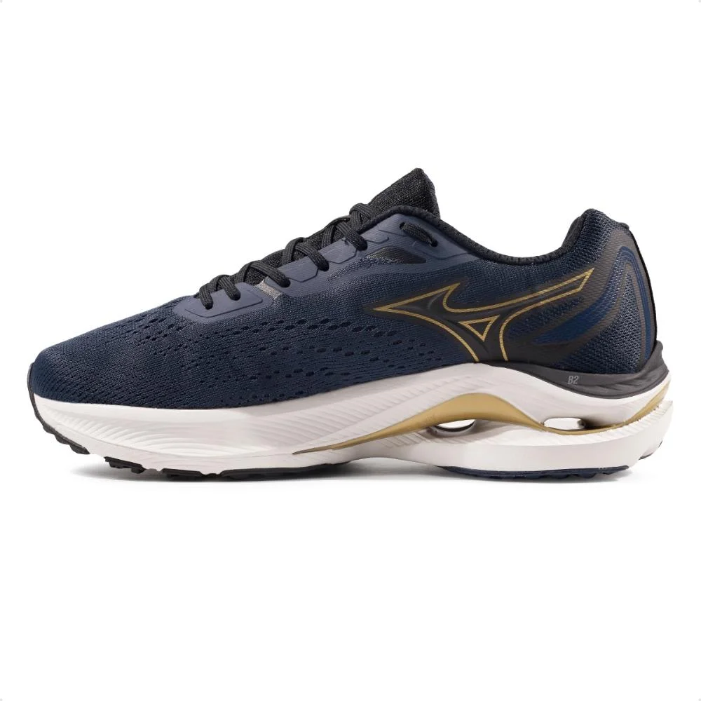 Tênis Mizuno Wave Vitality 6 Feminino Tamanho Grande   Marinho/Dourado 2