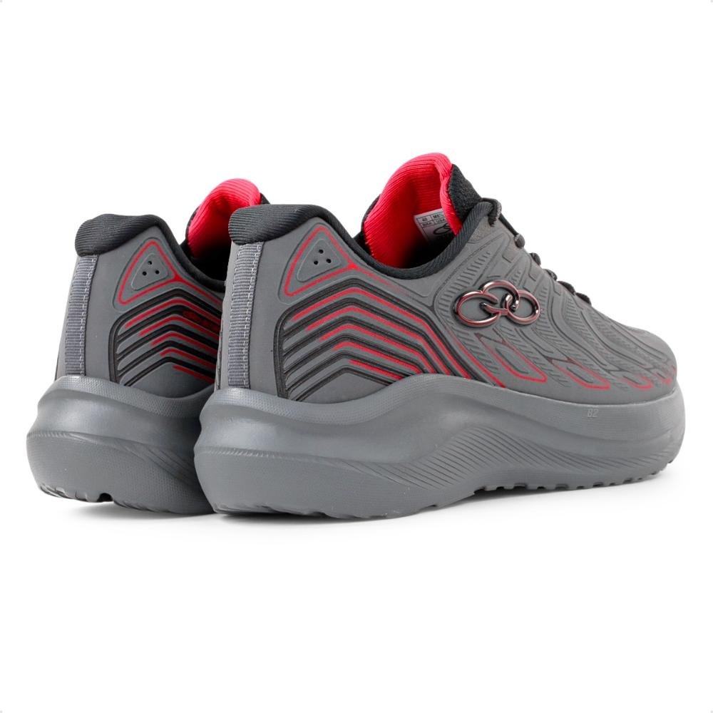 Tênis Olympikus Volcan 2 Feminino Tamanho Grande   Cinza/Vermelho 3