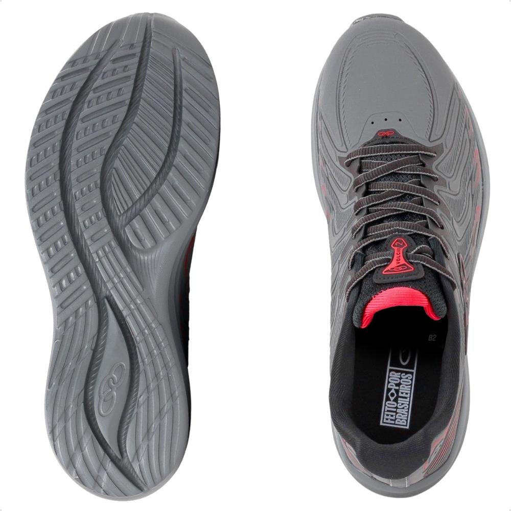 Tênis Olympikus Volcan 2 Feminino Tamanho Grande   Cinza/Vermelho 5