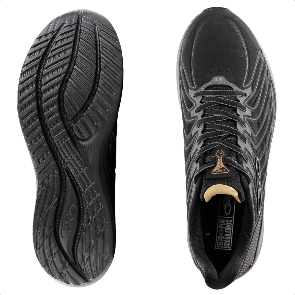 Tênis Olympikus Volcan 2 Feminino Tamanho Grande Preto/Dourado 5
