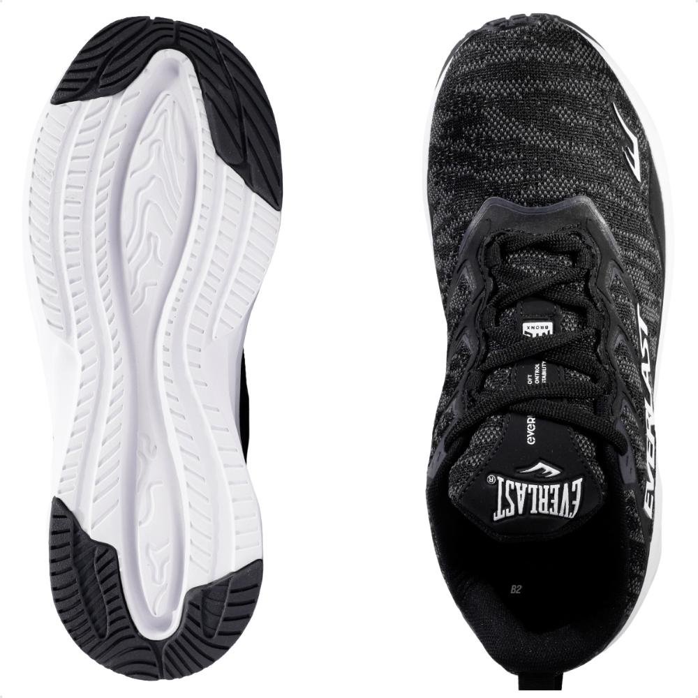 Tênis Everlast Climber Run Feminino Tamanho Grande   Preto/Branco 6