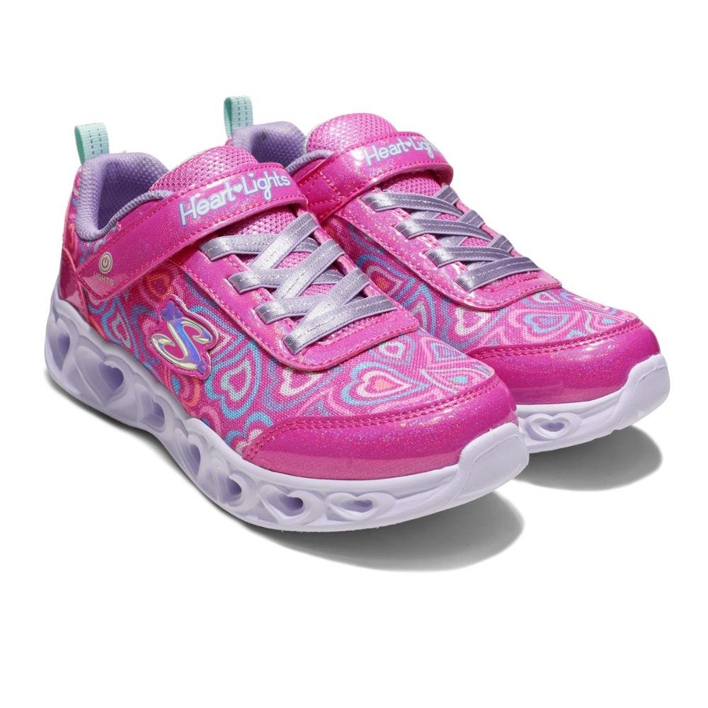 Tênis Skechers Heart Lights Boogie Love Infantil Rosa 5