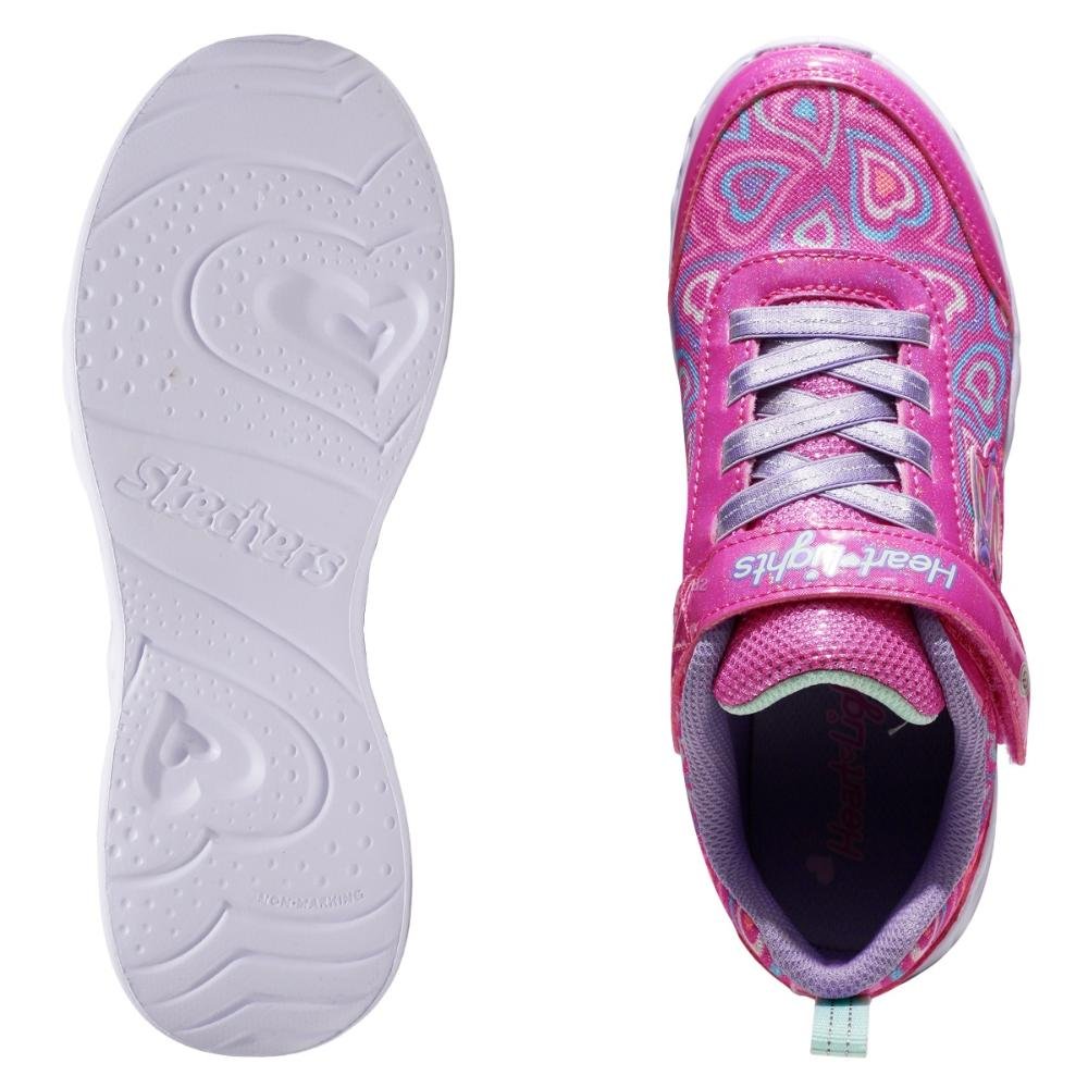 Tênis Skechers Heart Lights Boogie Love Infantil Rosa 7
