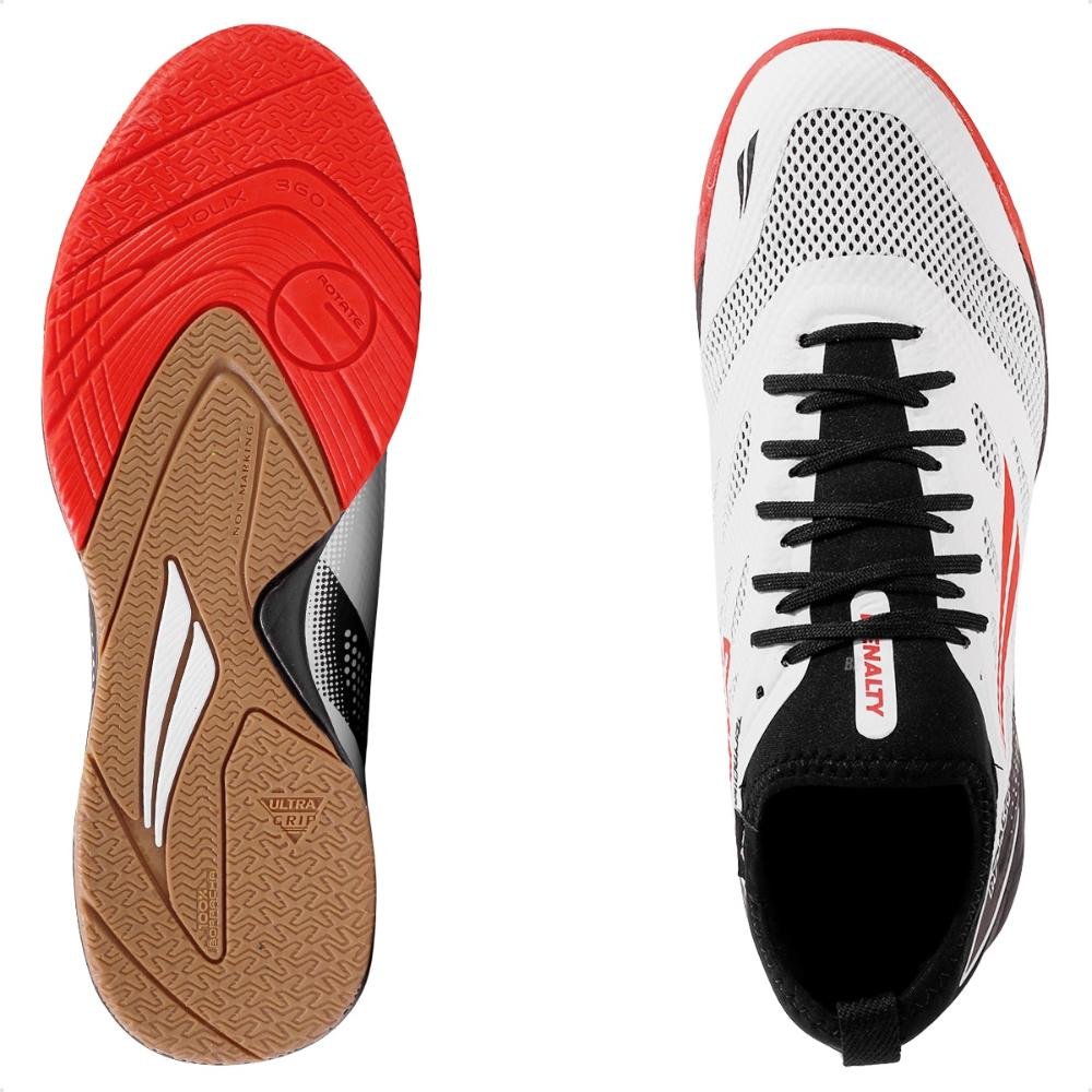 Chuteira Futsal Penalty Max 500 Locker Y-3 Masculina Branco/Preto 6