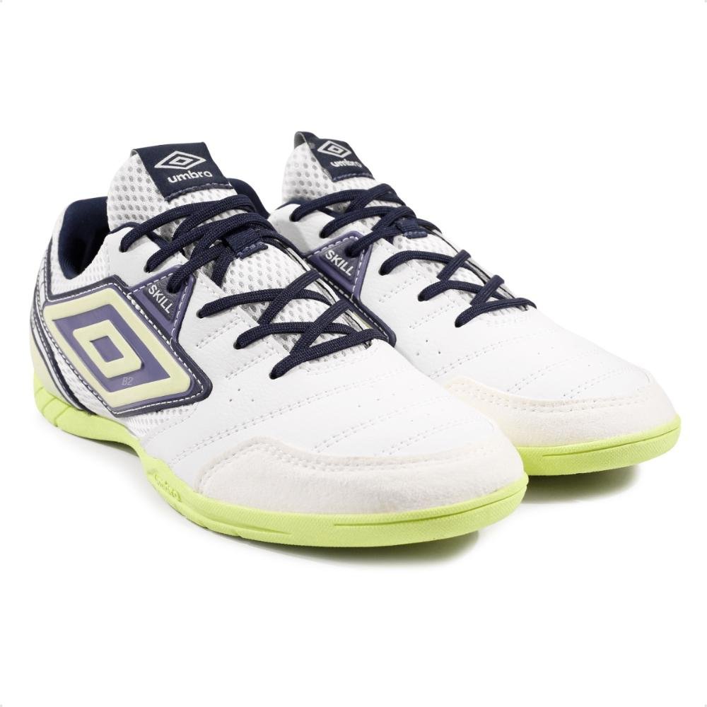 Chuteira Futsal Umbro Skill Feminina  Branco/Verde 3
