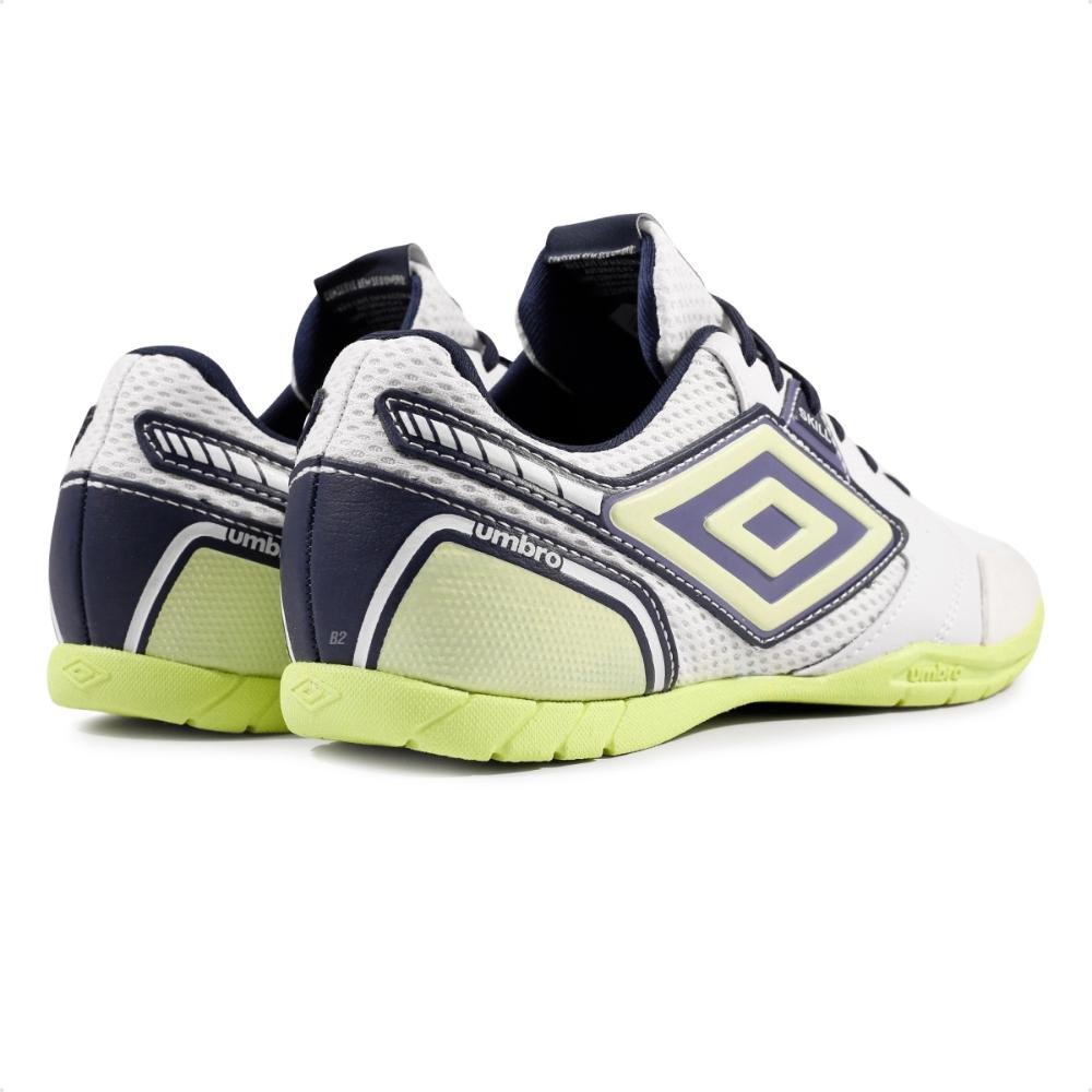 Chuteira Futsal Umbro Skill Masculina  Branco/Verde 5