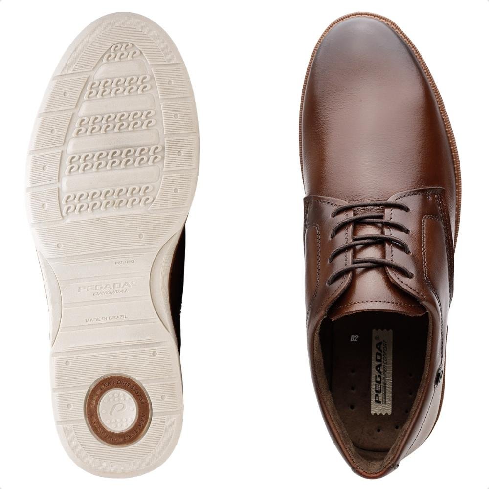 Compre 1 Sapato Pegada Masculino e Ganhe 1 Cinto Dupla Face Marrom 6