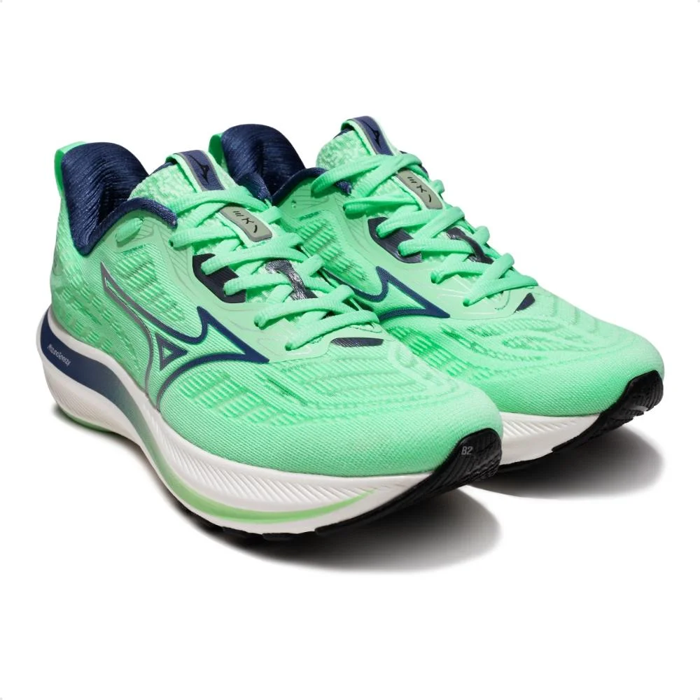 Tênis Mizuno Base Ride Feminino Verde/Azul Marinho 3