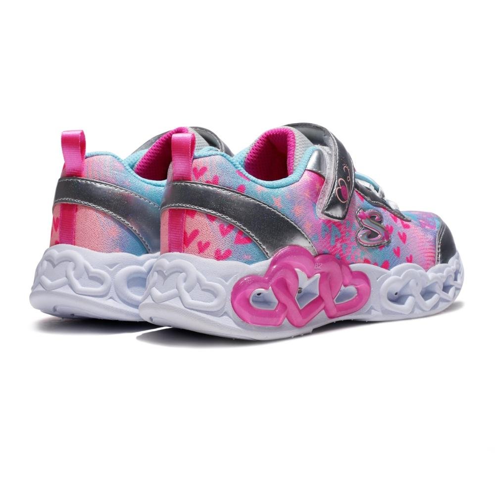 Tênis Skechers Eternal Heart Lights Infantil Rosa/Prata 6