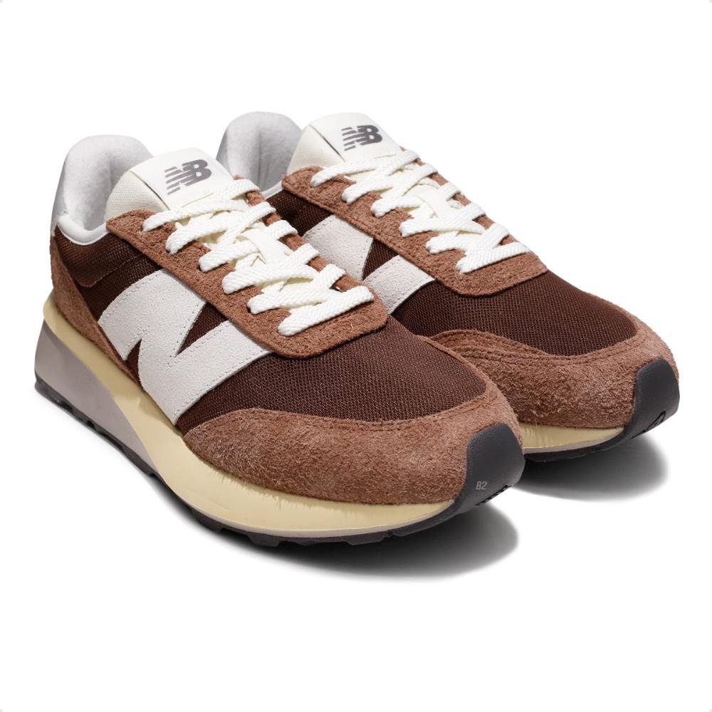 Tênis New Balance 370v1 Unissex Marrom/Branco 3