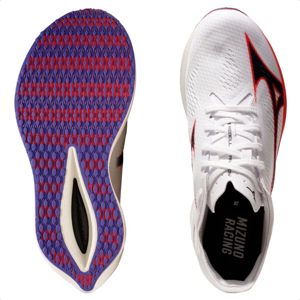 Tênis Mizuno Wave Rebellion Pro Low Masculino Branco/Vermelho 6