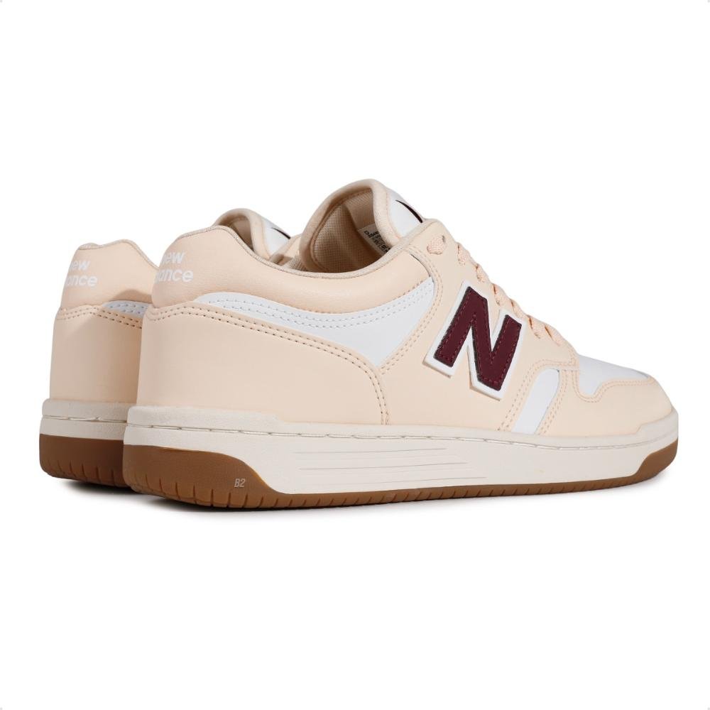 Tênis New Balance 480 Low Feminino Bege/Bordô 5